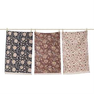 Set/3 Moody Block Print Tea Towels