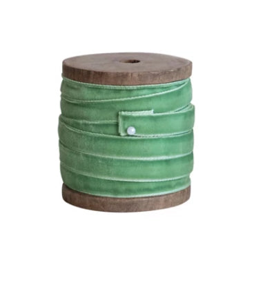10 Yard Velvet Ribbon on Wood Spool