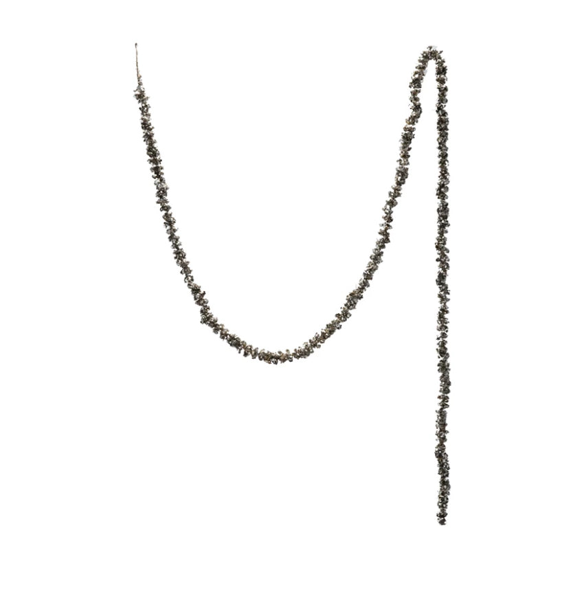 72"L x 3/4"H Foam Ball Garland with Glitter, Champagne Finish