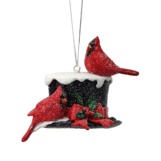 Cardinals on Hat Ornament