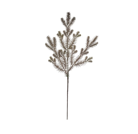 20-1/2"H Faux Pine Stem with Glitter, Champagne Finish