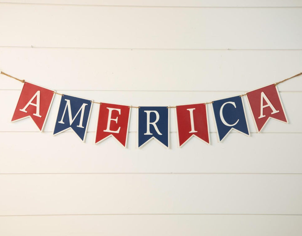 Metal American Banner