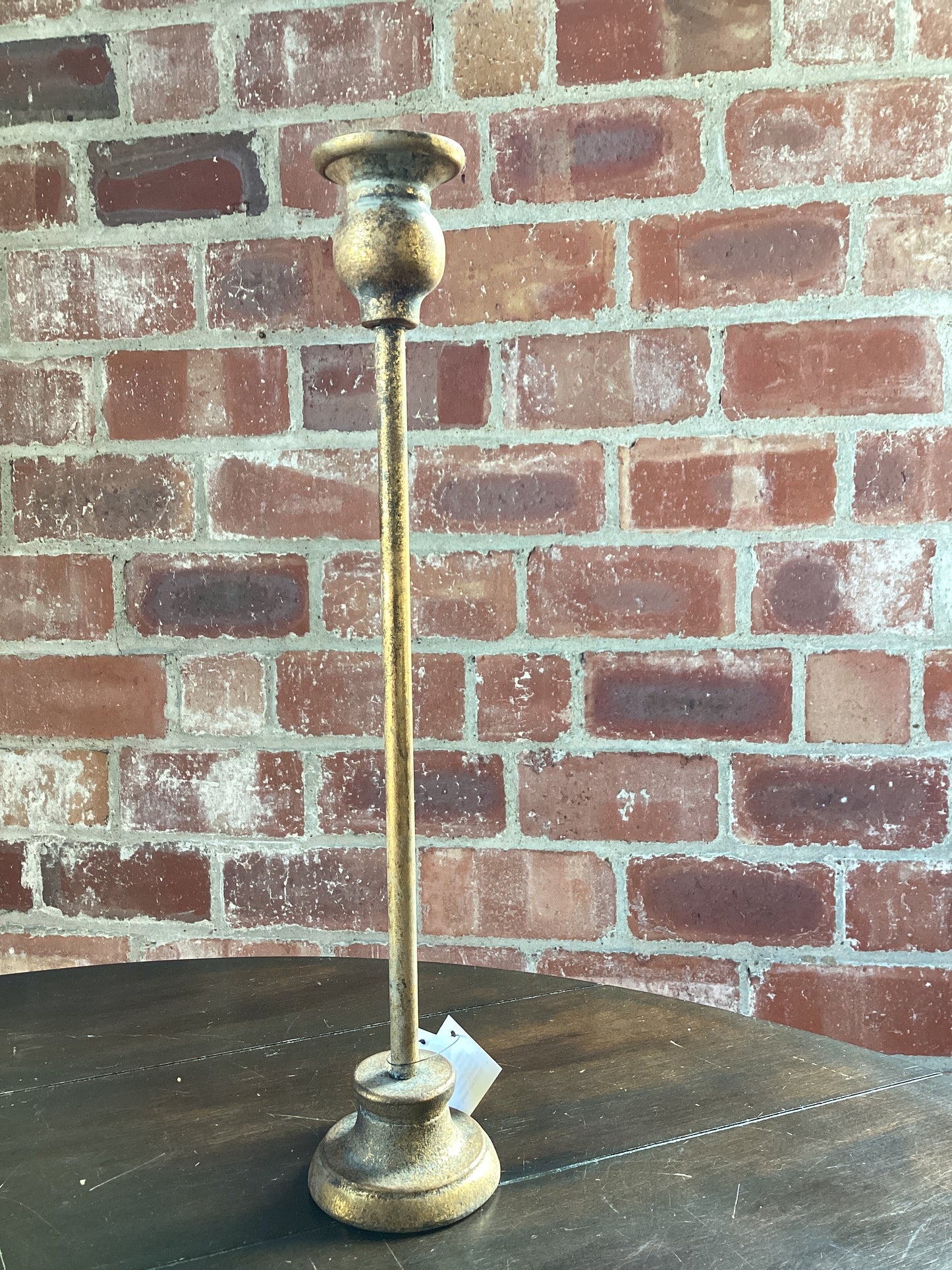 Aged Gold Taper Candle Holder 15”