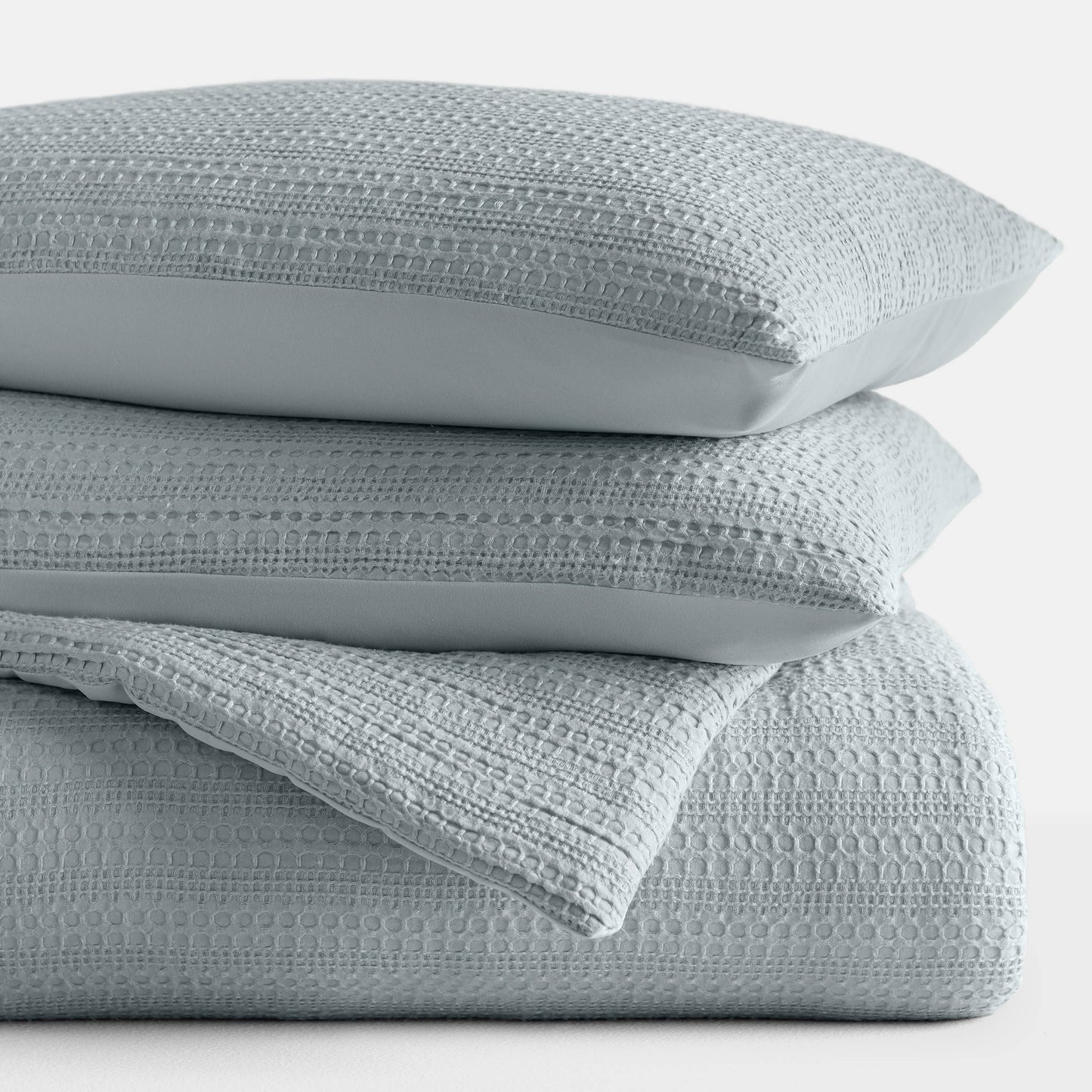 Waffle Textured 3 Piece Down Alternative Comforter Set