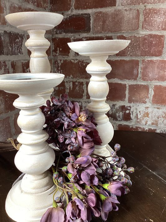 9.75” H Pillar Candlestick - White