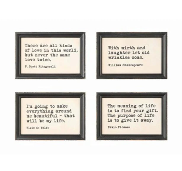 Wood Framed Wall Decor, 4 Styles