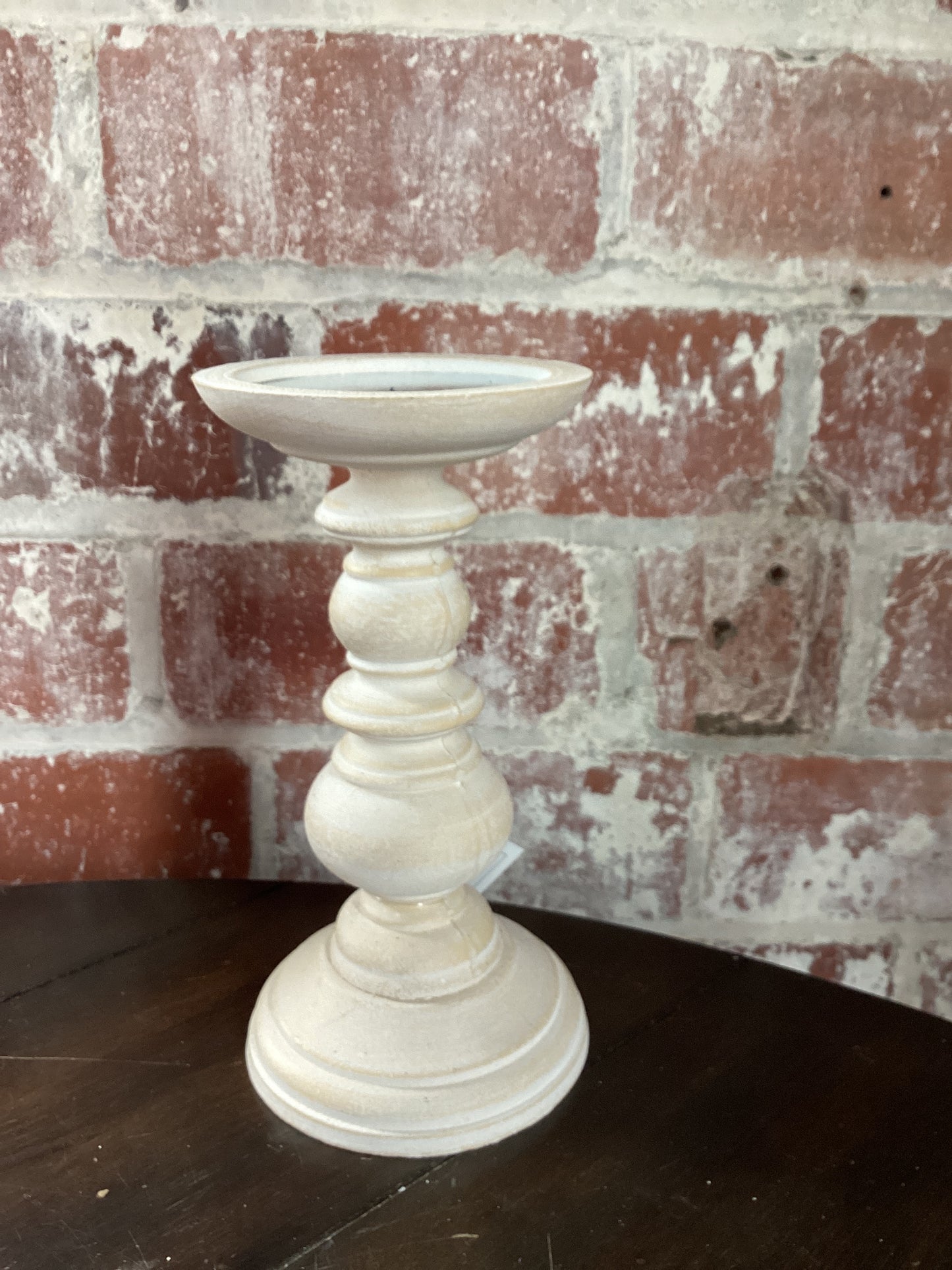 8” H Pillar Candlestick - White