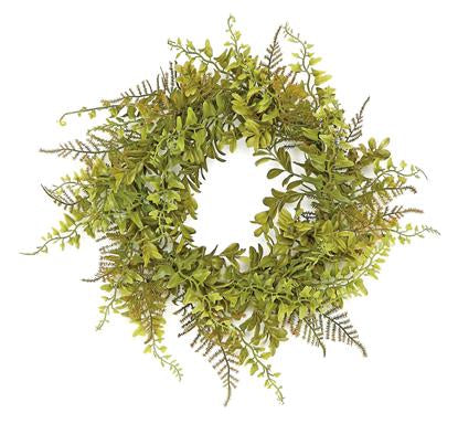 Mixed Autumn Fern Candle Ring/Wreath
