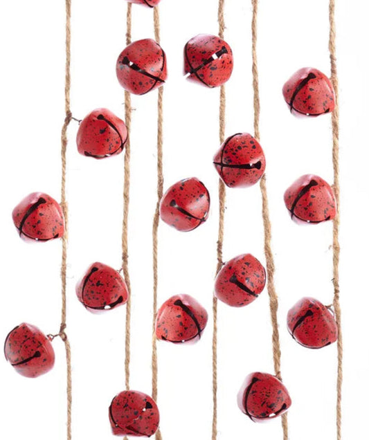 Red metal jingle bell garland