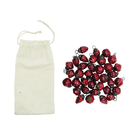 Mercury Glass 1" Ornaments in Muslin Bag