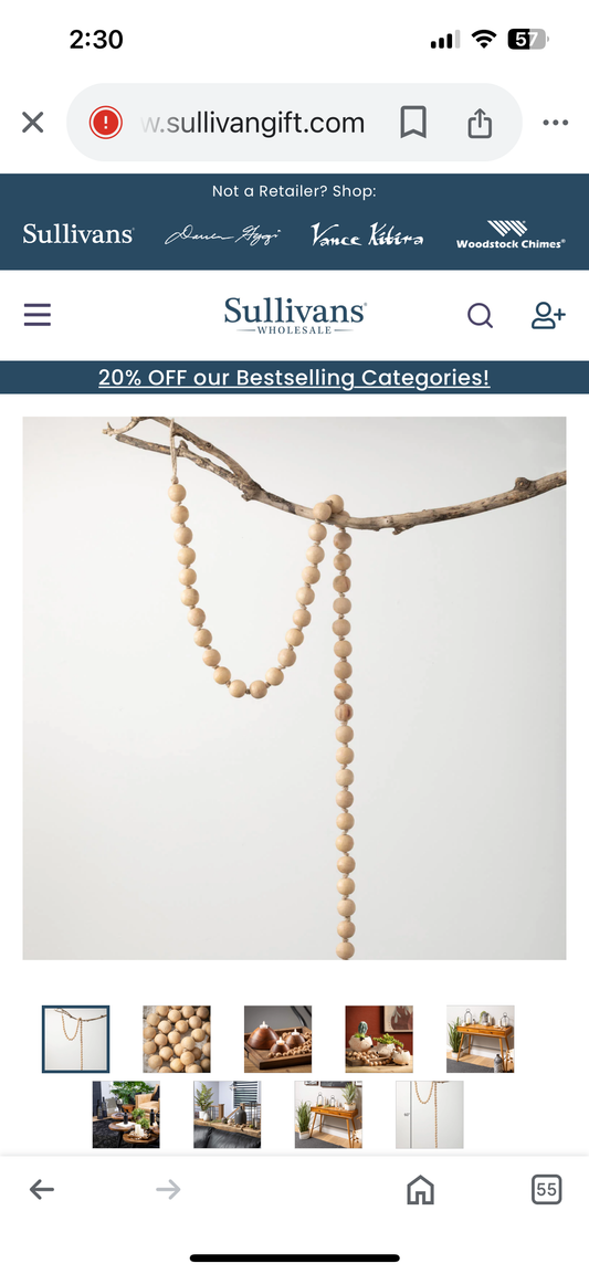 Wood Bead Garland