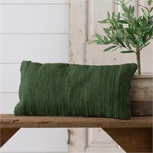 Chindi Weave Lumbar Pillow Green 14”Hx24”W