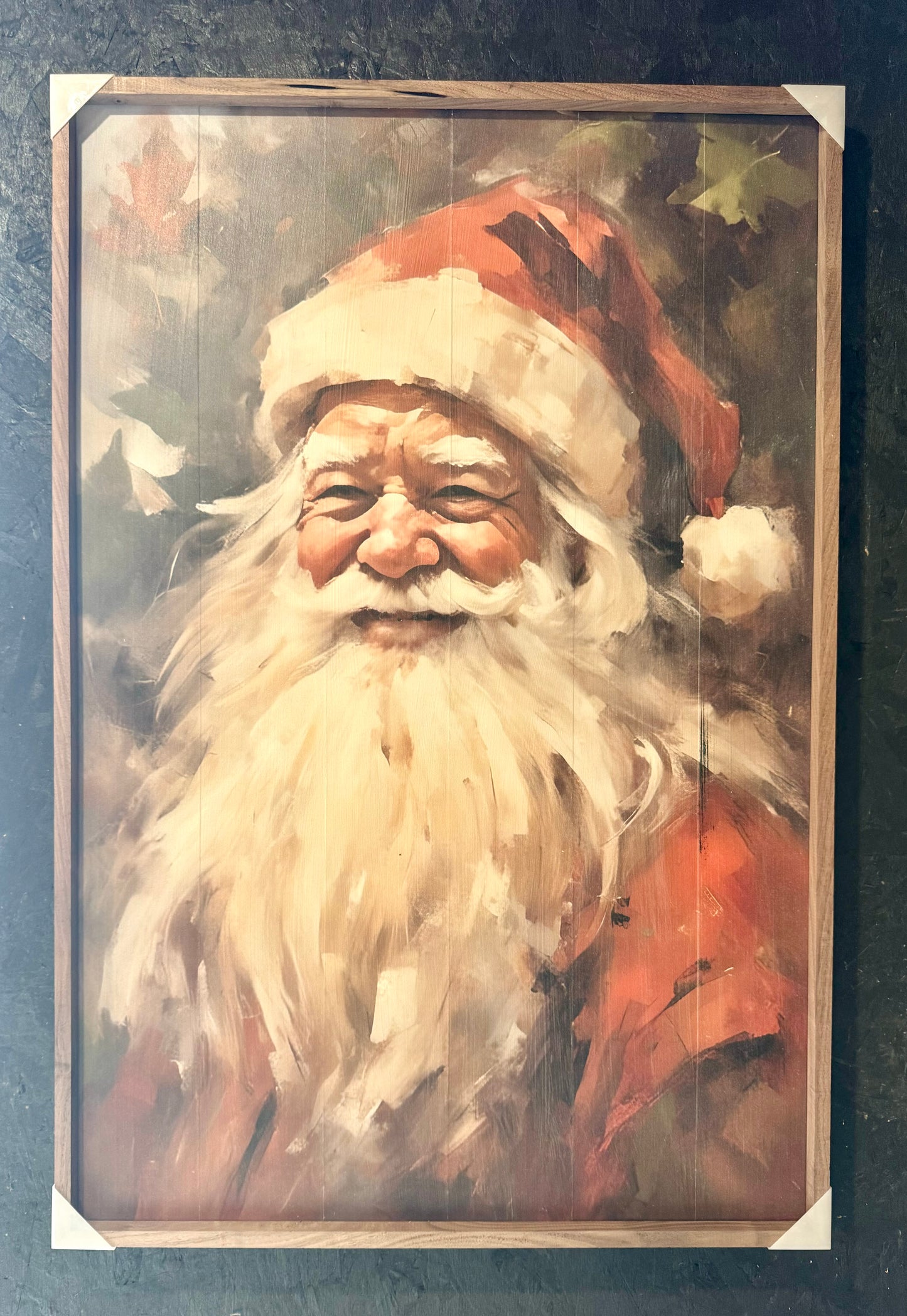 Santa Portrait in Red 24 x 36 Framed Print