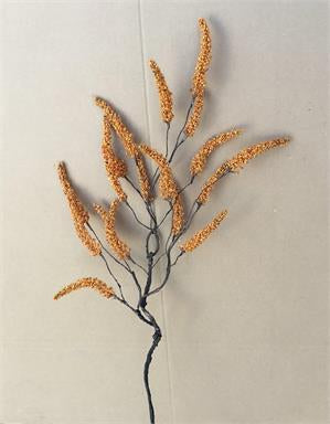 FLOCKED BERRY SPRAY, 32", ORANGE