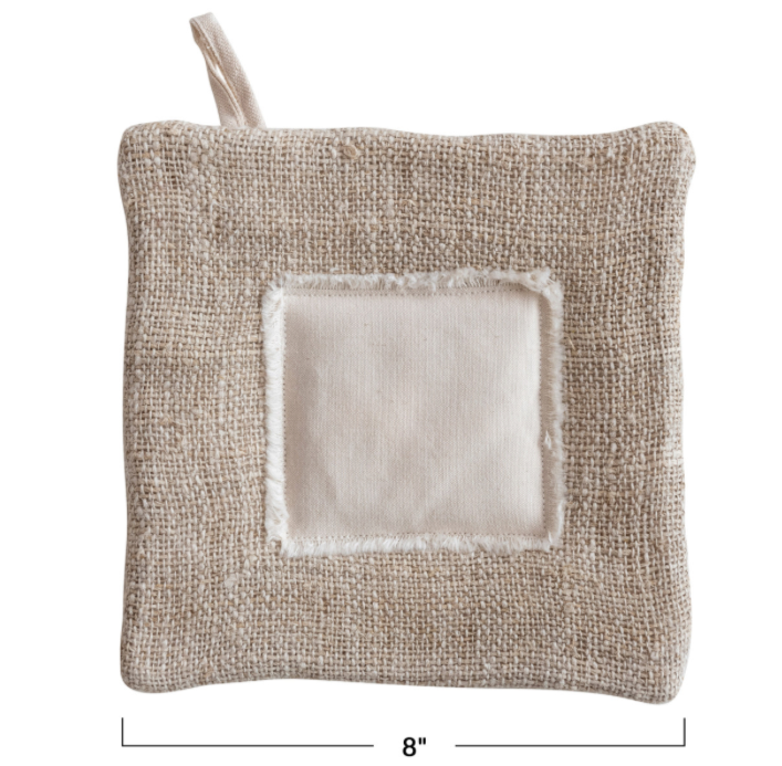 Woven Hemp Fiber & Cotton Pot Holder