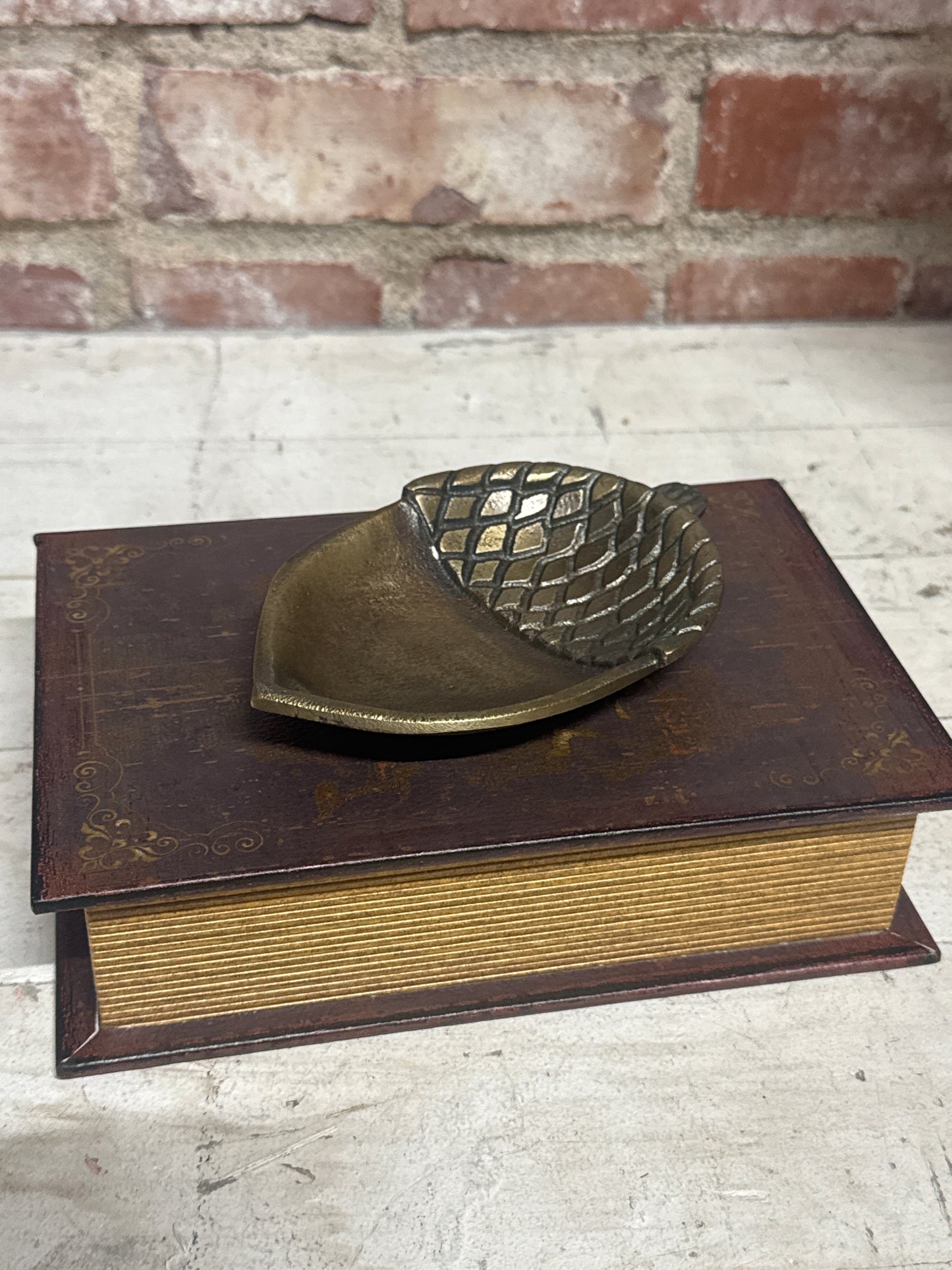 Antique Brass Acorn Tray