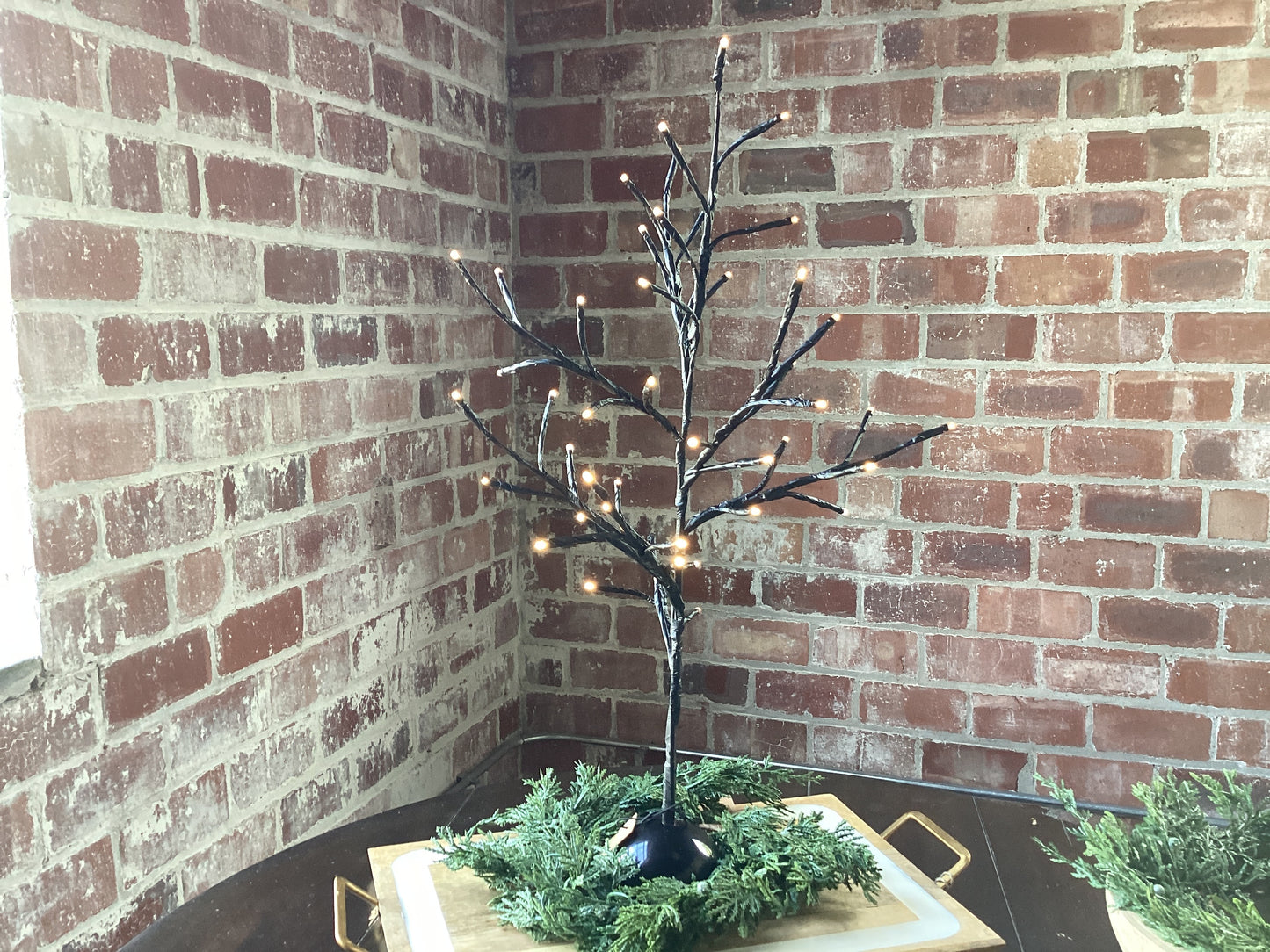 23.5” H Black Tree W/48 LED Lights