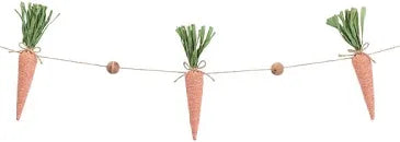 Garland Carrots Wood Bead on Jute