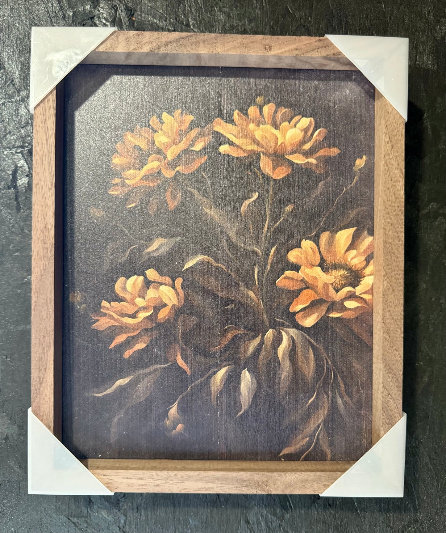 Dark yellow/orange Florals 8 x 10 Framed Print