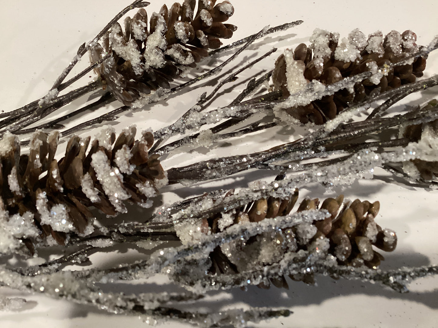 Snowy Twig & Pinecone Spray 30”