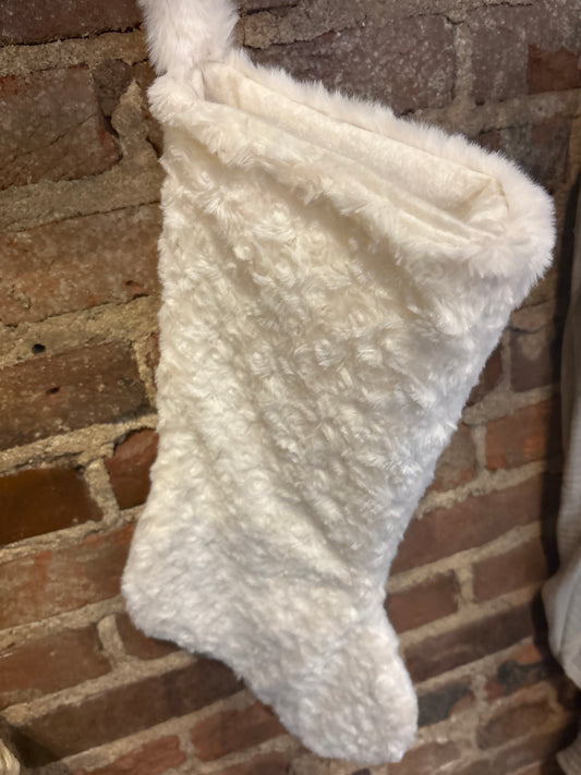 Cream Short Fur Stocking