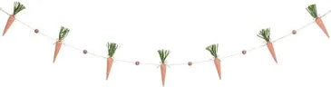 Garland Carrots Wood Bead on Jute