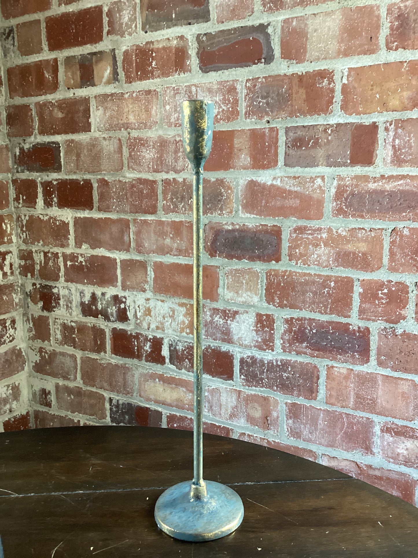 Black & Gold Taper Candle Holder 16”