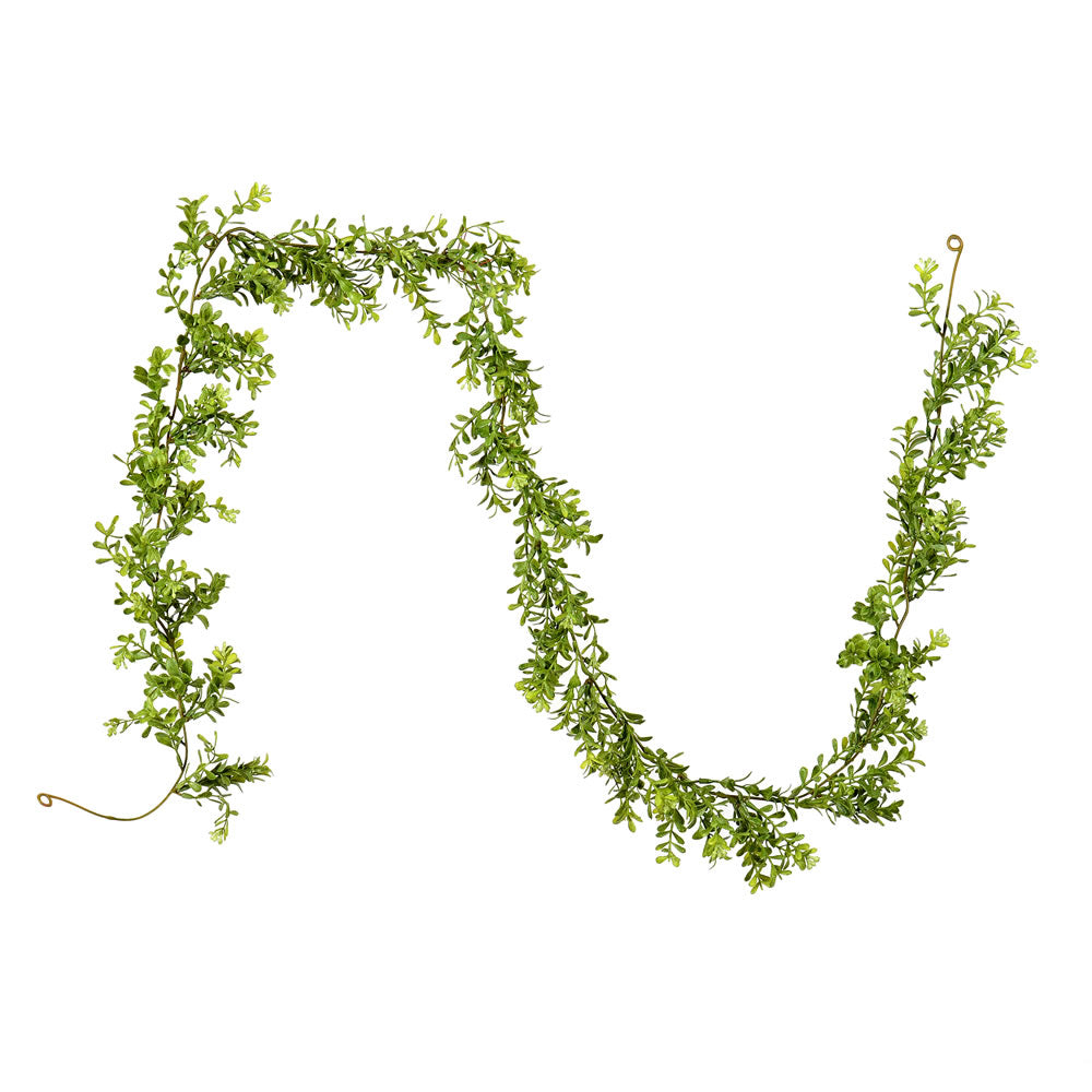 6’ Artificial Green Boxwood Garland