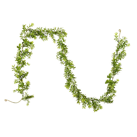 6’ Artificial Green Boxwood Garland