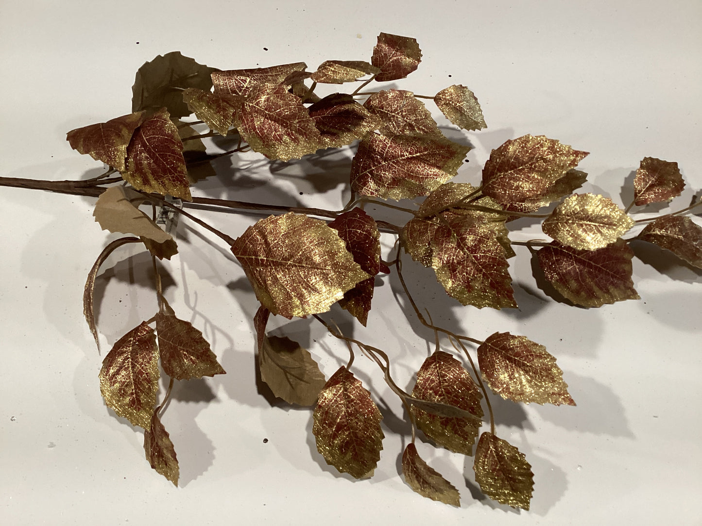 Metallic Beech Leaf Spray Red/Gold 35”