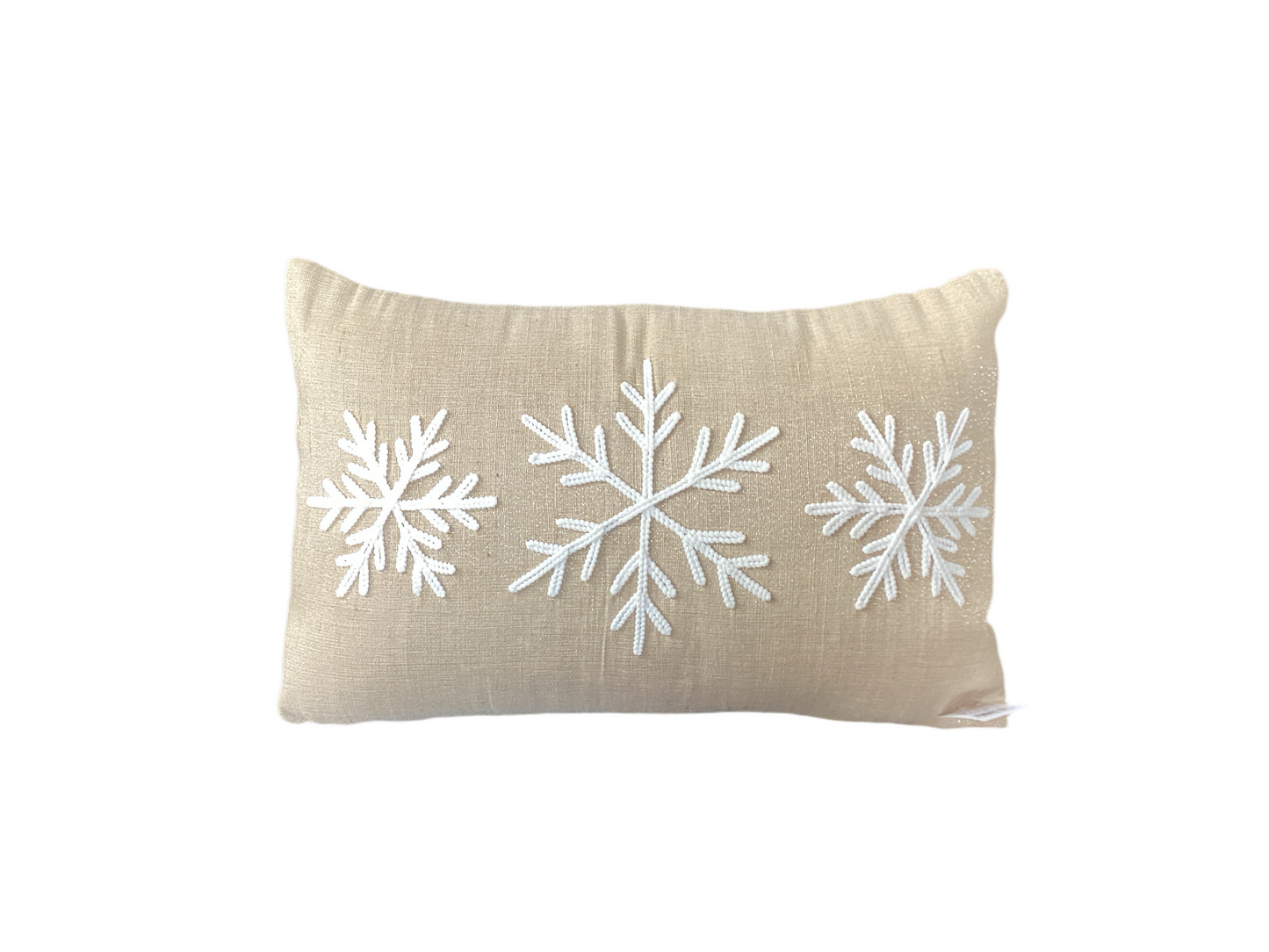 Embroidered Snowflake Shimmering Lumbar Pillow