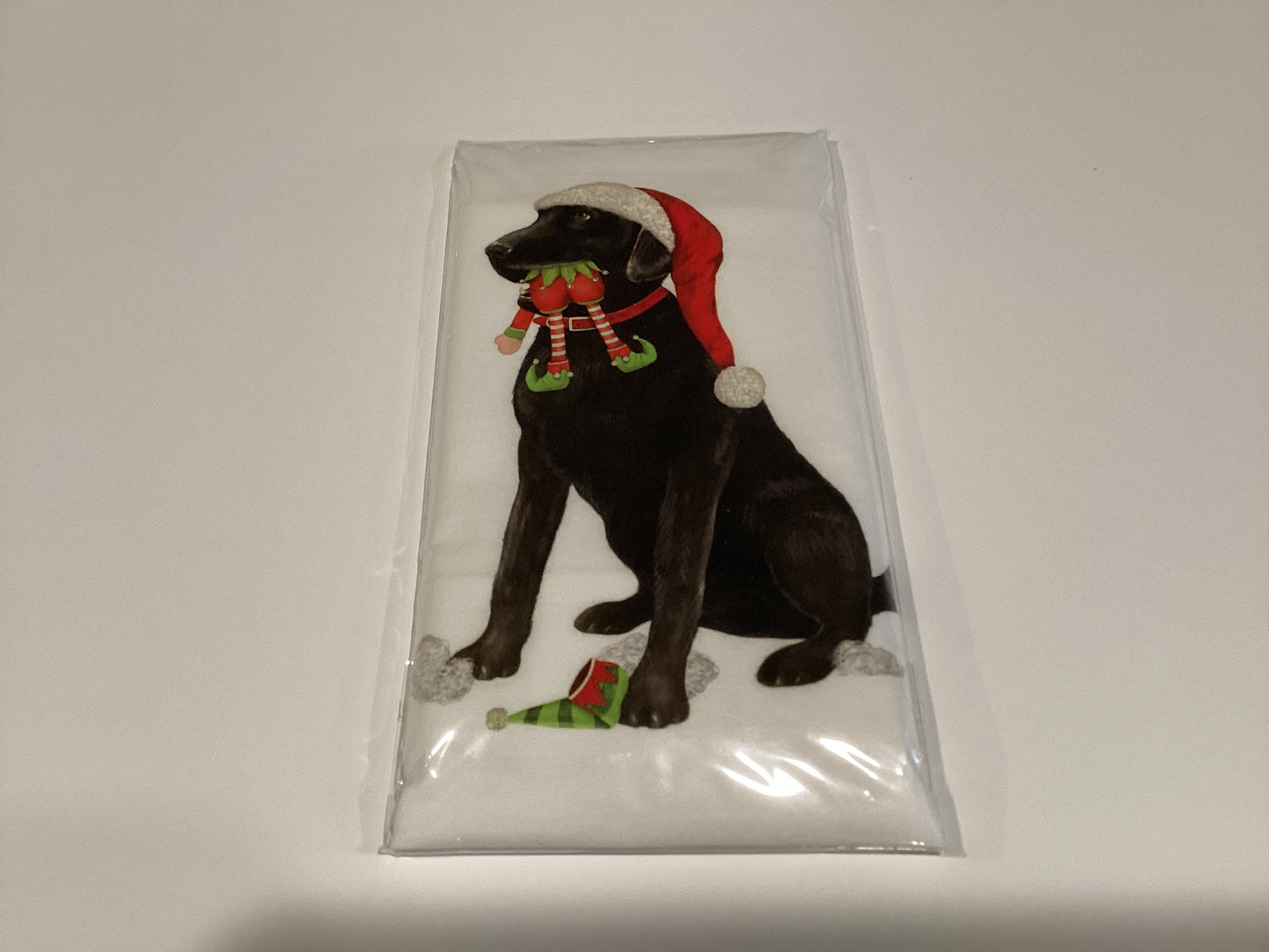 Flour Sack Kitchen Towel Santa Dog