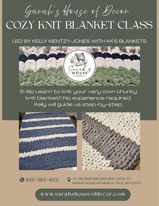 NOVEMBER 10th CLASS: DIY Chunky HandKnit Blanket