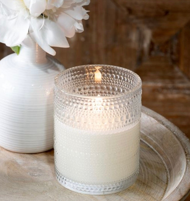 5” LED Clear Beaded Glass Candle