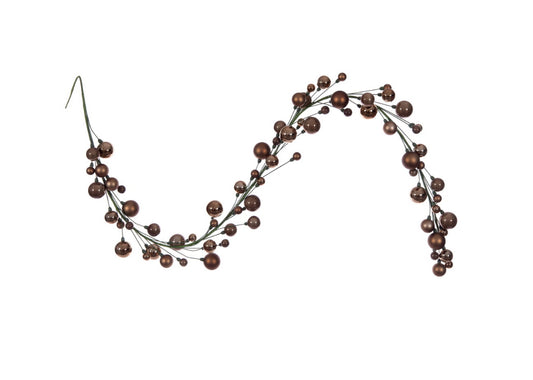 6’ Mocha Matte/Shiny Pearl Ball Garland 1-2” Dia Balls
