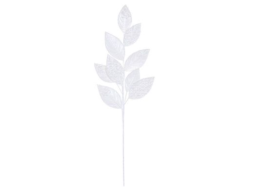 32” White Faux Pearl Leaf Spray