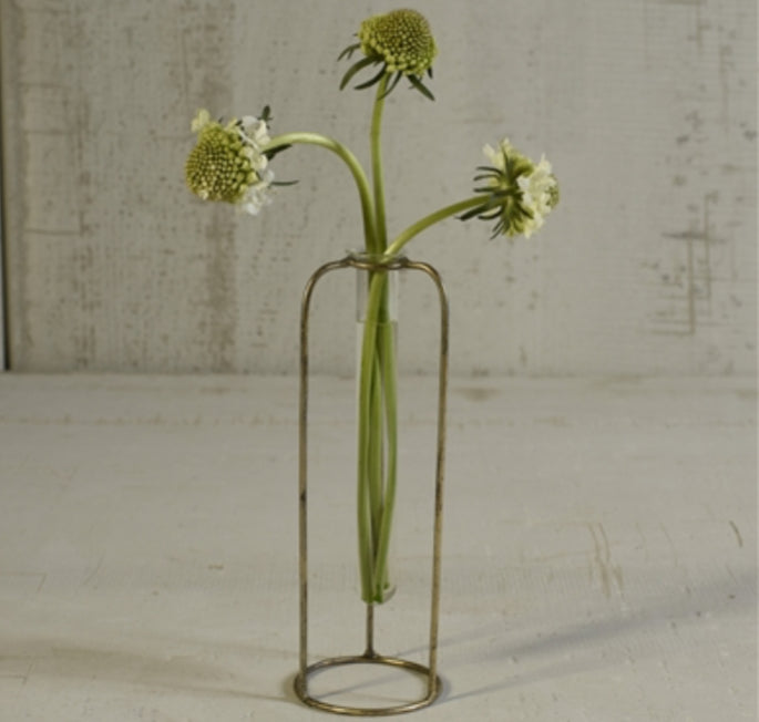 Archer Bud Vase, Glass/Metal