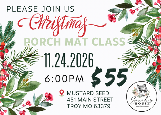 DIY Class: Nov 24th 6pm Paint Your Own Porchmat DIY Workshop-Christmas/Winter Edition
