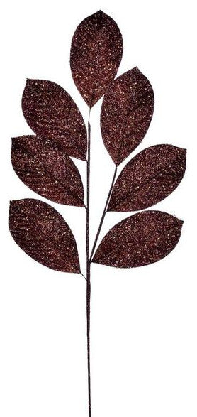 27” Glitter Leaf Christmas Spray