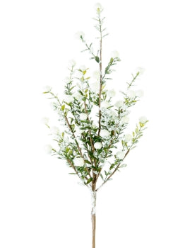 21” Snowy Berry Boxwood Spray