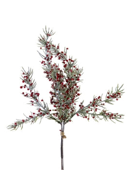 15” Frosted Pine Bundle W/Berries