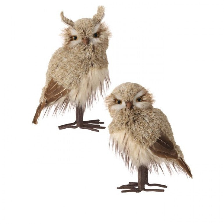 12.5” Winter Chalet Feather Owl