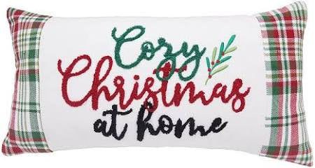 Cozy Christmas at Home Plaid Pillow