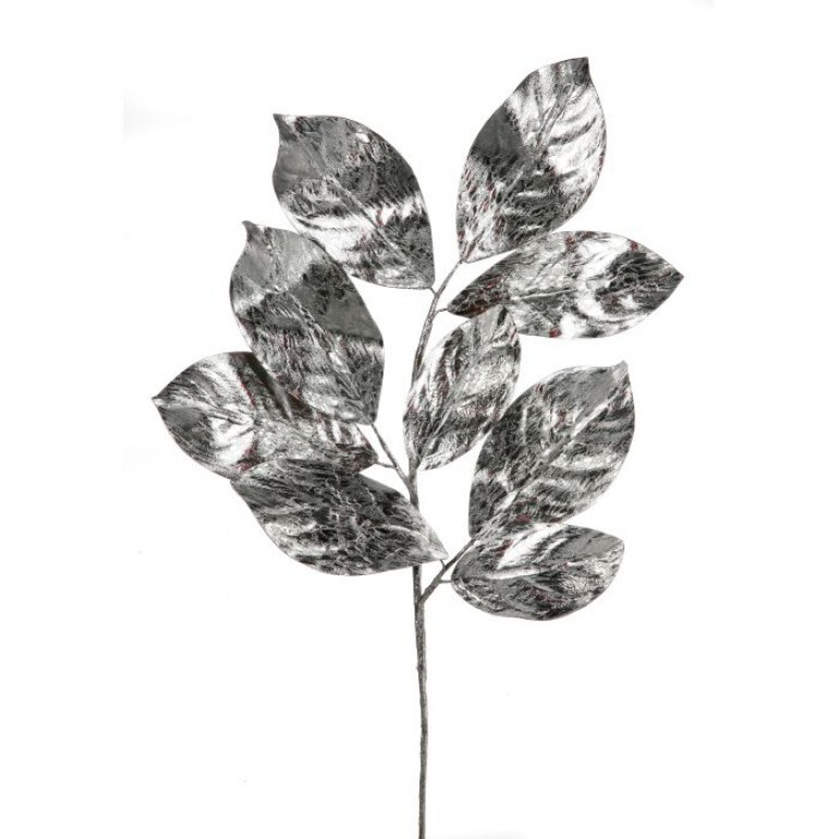 24” Metallic Magnolia Leaf Spray