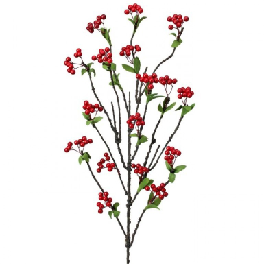 46” Red Berry Branch W/Leaves