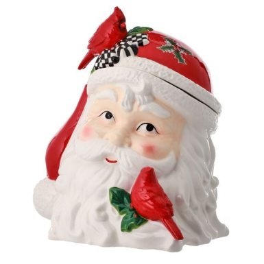 12” Dolomite Santa w/Cardinals Cookie Jar