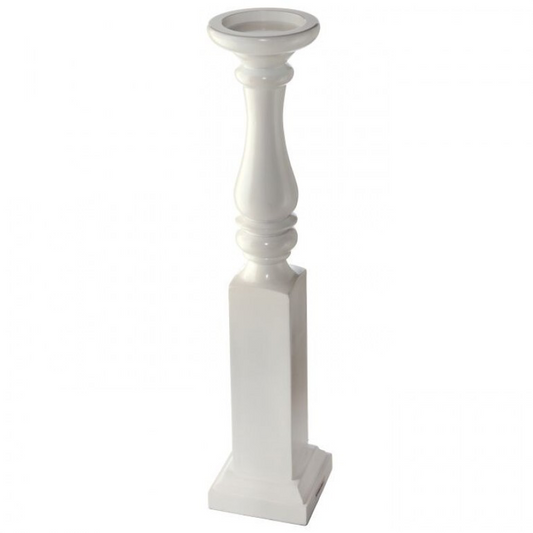 24.5” MDF Wood Spindle Candle Stand White