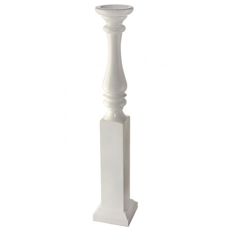 31.5” MDF Wood Spindle Candle Stand White