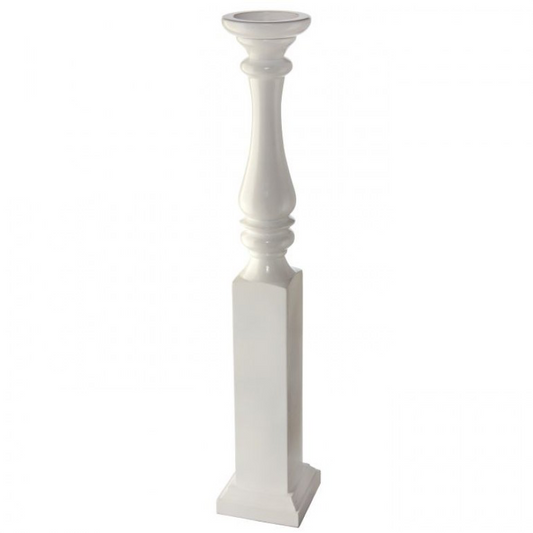 31.5” MDF Wood Spindle Candle Stand White