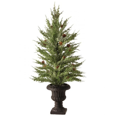 28” UV Protected Potted Mini Spruce in Urn